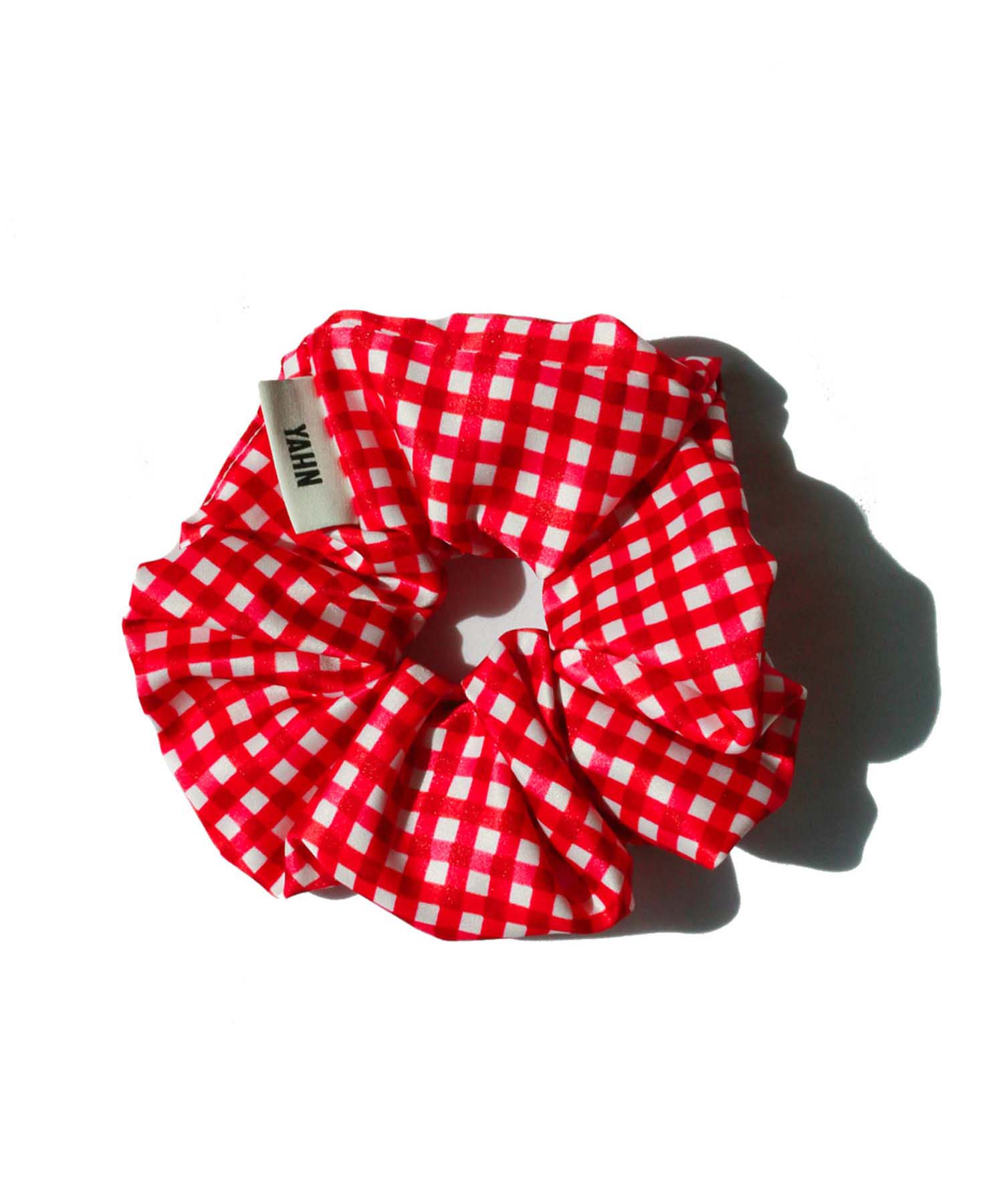 Gingham Oversized Scrunchie - Red