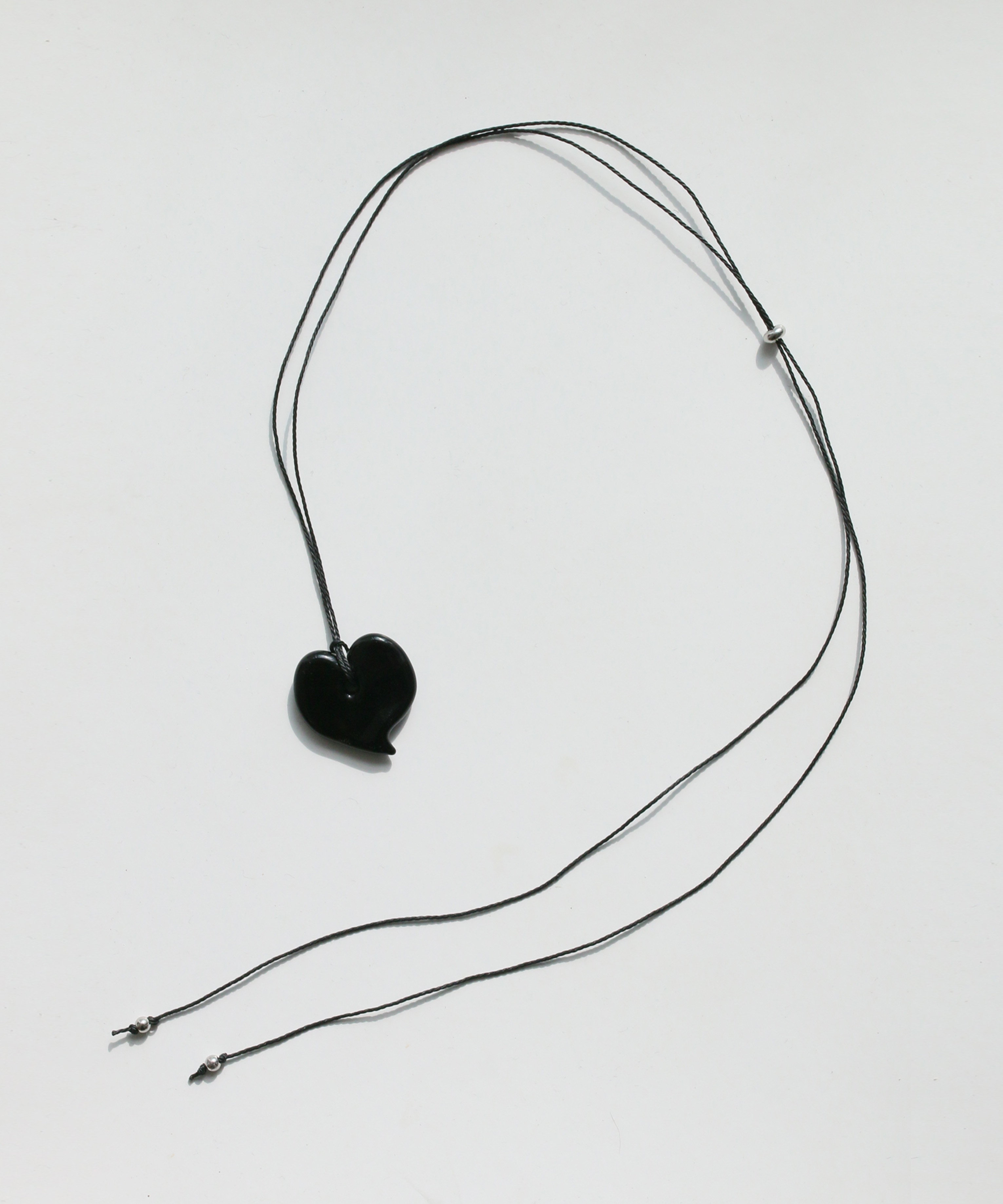 Heart Glass Necklace - Black