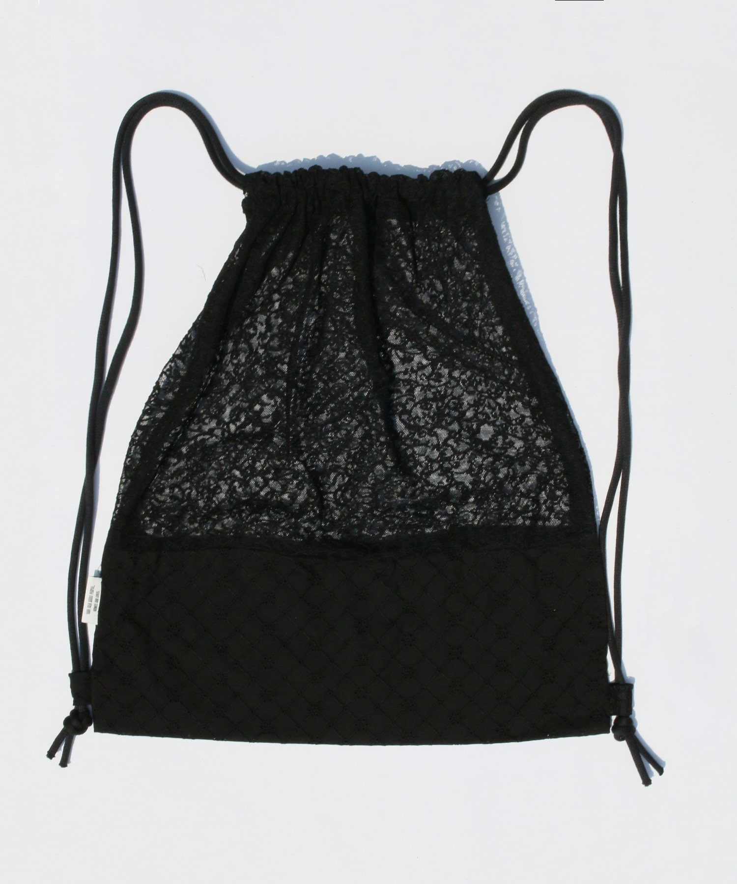 Lace Drawstring Bag - Black