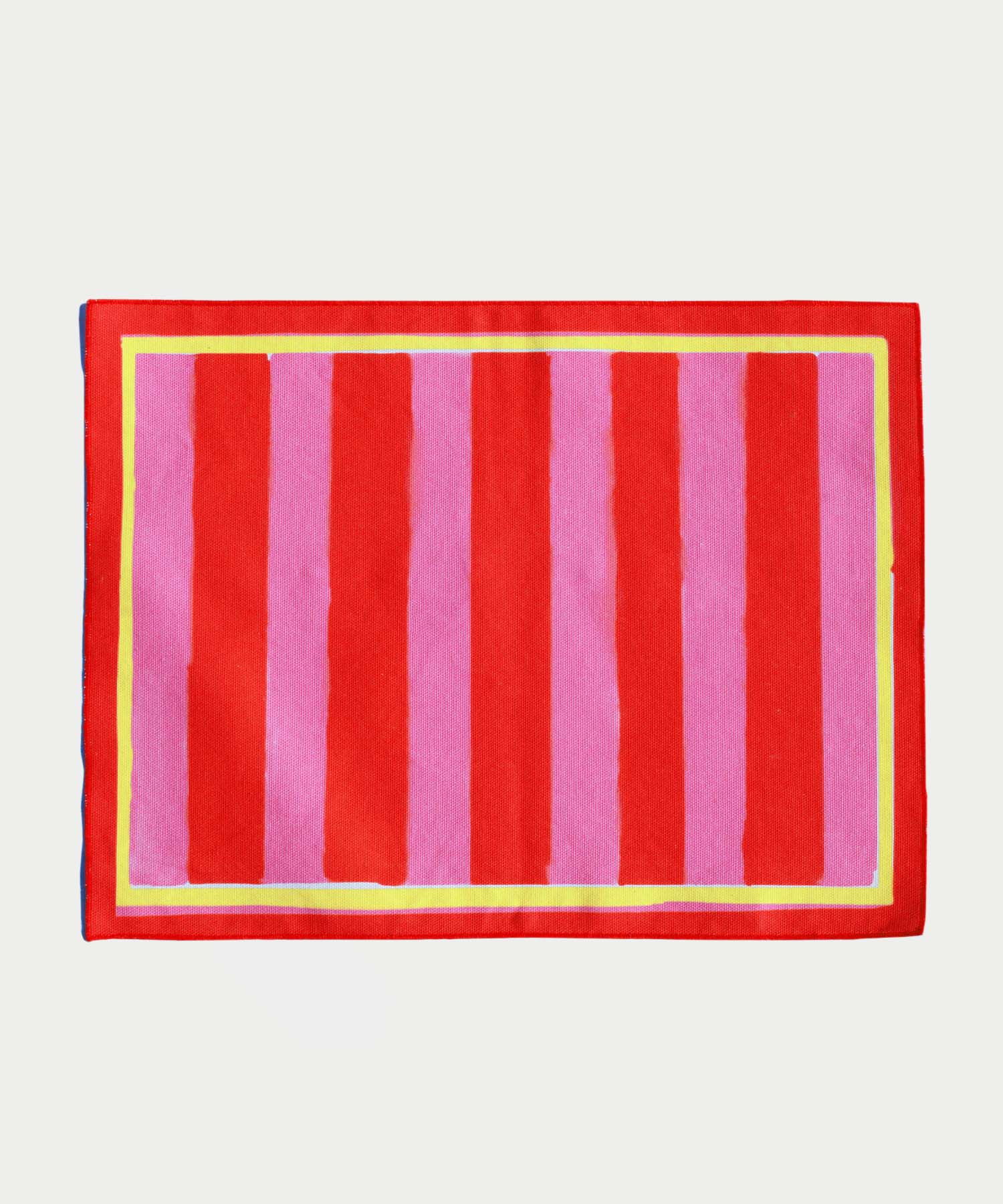 Stripe Canvas Tablemat - Pink