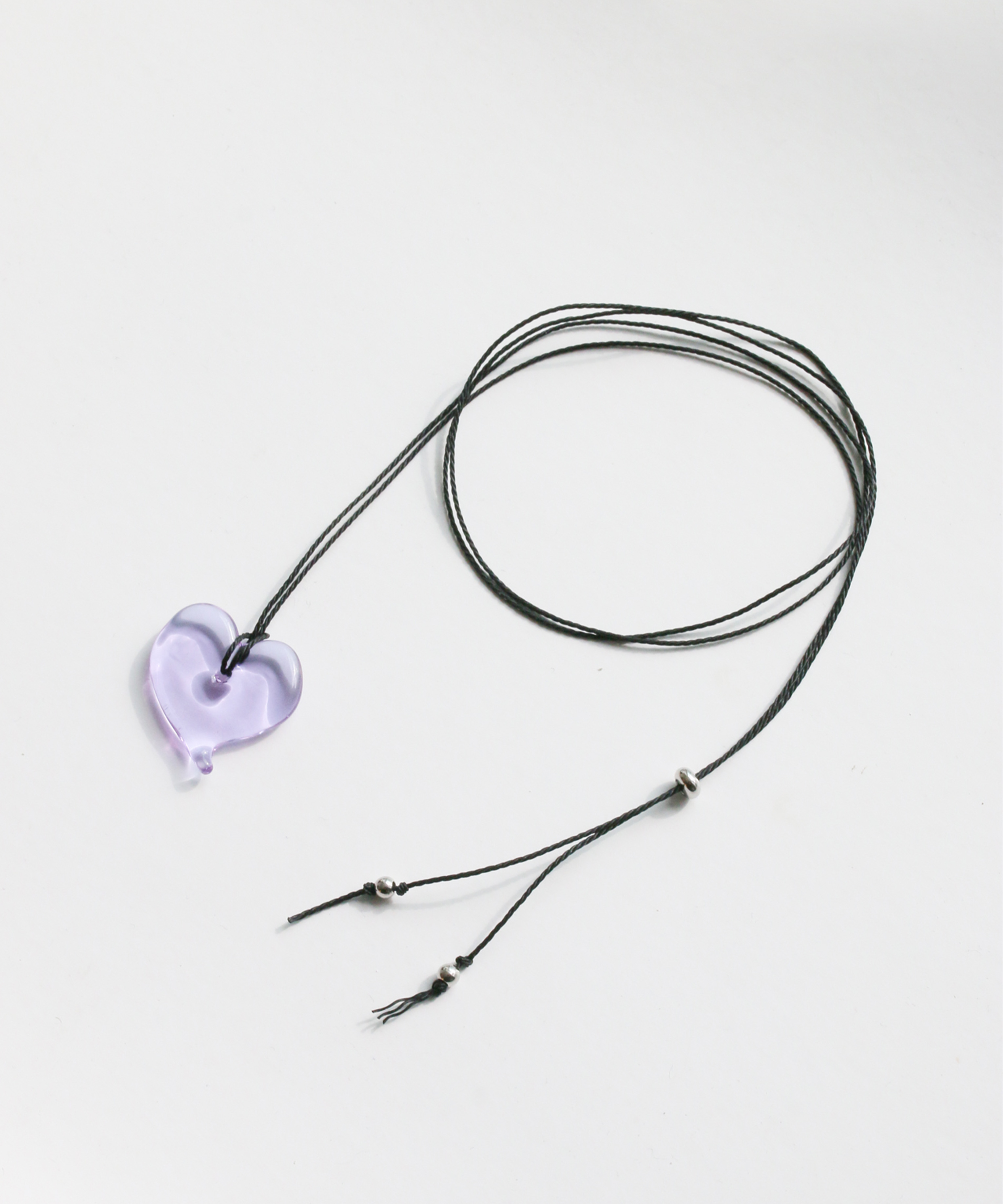 Heart Glass Necklace - Purple