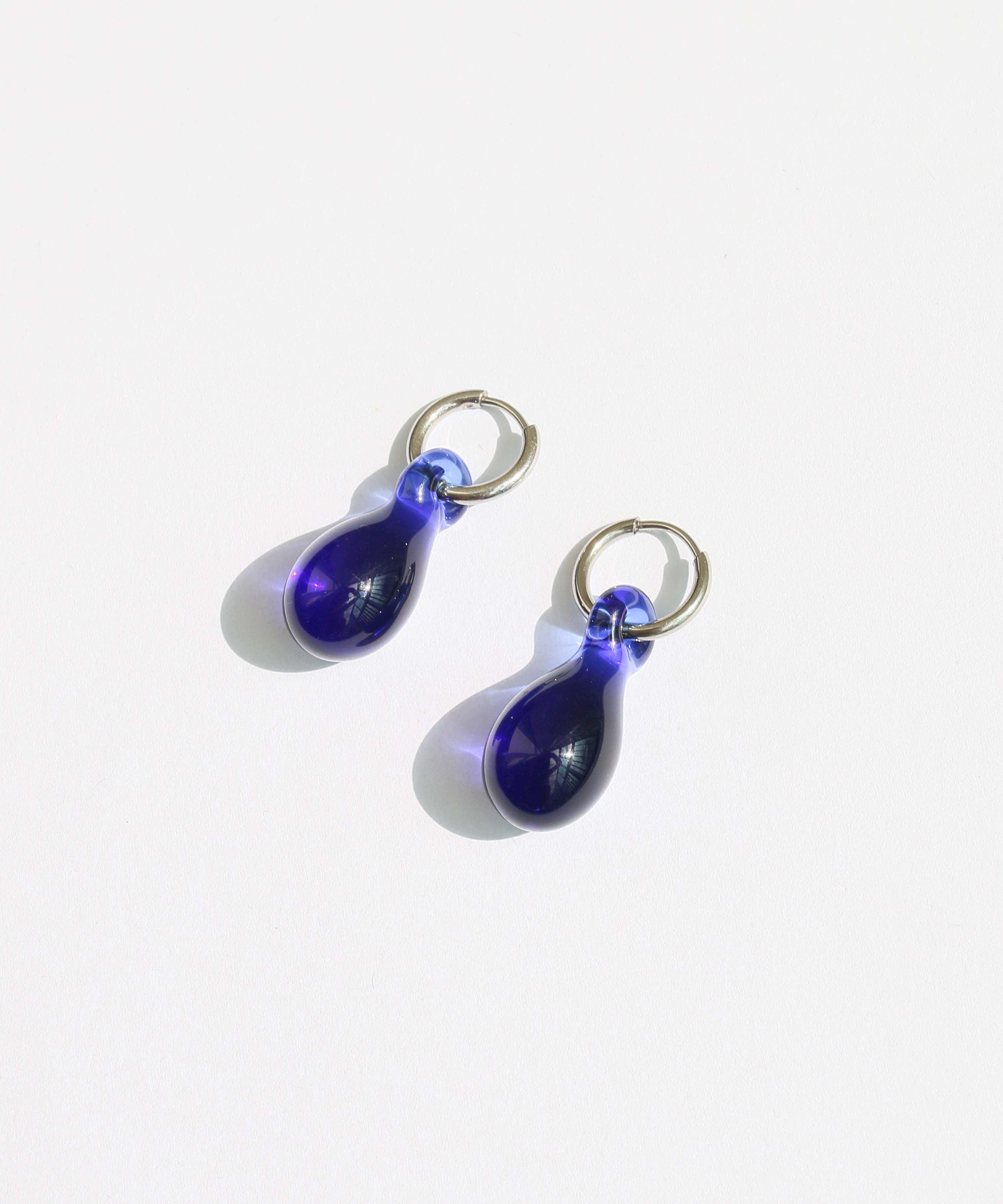 Glass Waterdrop Earring - Blue